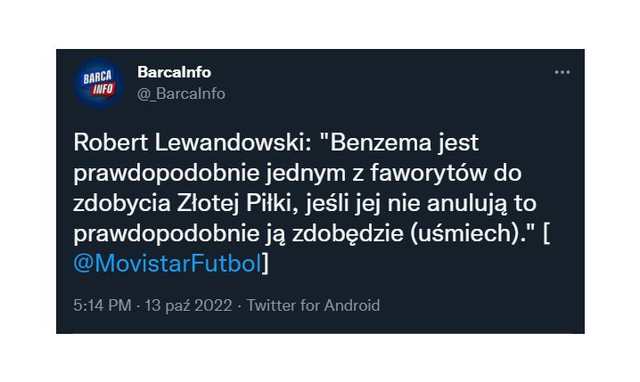 SŁOWA Lewandowskiego nt. potencjalnego zwycięzcy Złotej Piłki!