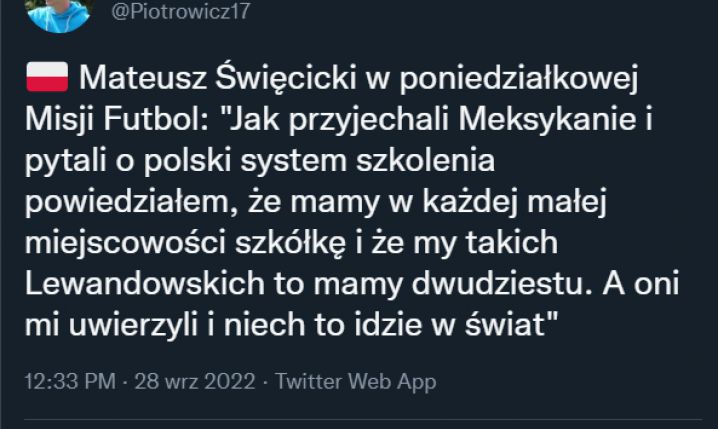 SŁOWA Święcickiego do dziennikarzy z Meksyku nt. polskiego szkolenia... xD