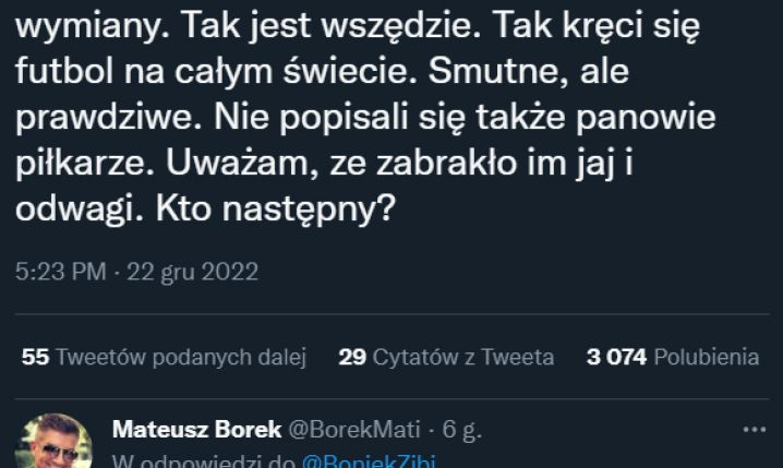 TWEET Zbigniewa Bońka nt. zwolnienia Michniewicza!