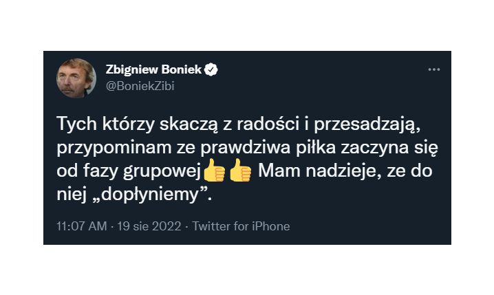 TWEET Zbigniewa Bońka po zwycięstwach Rakowa i Lecha...