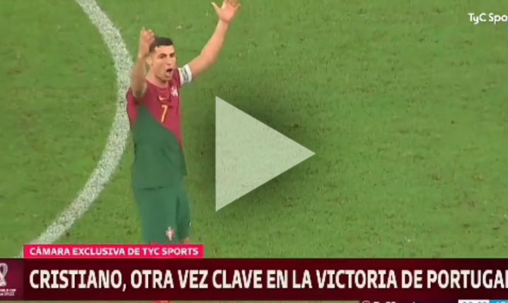 REAKCJA Ronaldo, gdy na telebimie pokazano, że strzelcem gola jest Fernandes [VIDEO]