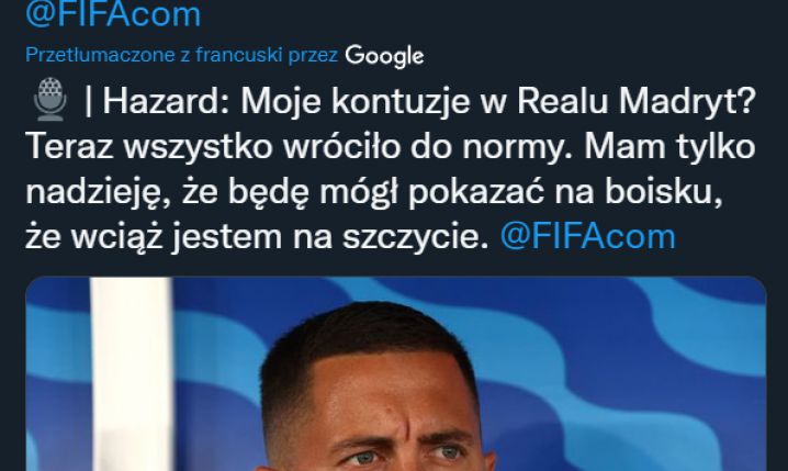 Eden Hazard na temat swojej formy...