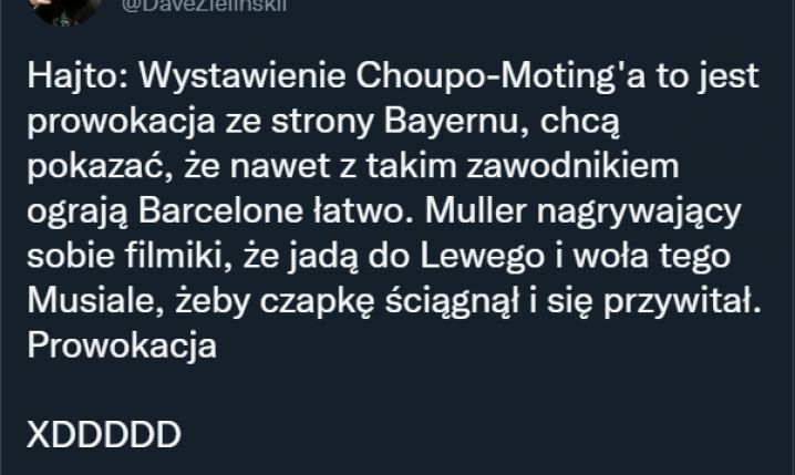 Hajto o powodzie wystawienia Choupo-Motinga przez Bayern... xD