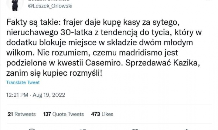 Pamiętny TWEET Leszka Orłowskiego... :D