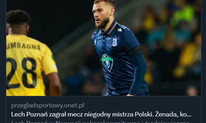 NAGŁÓWEK ''Przeglądu Sportowego'' po meczu Lecha z Bodo...