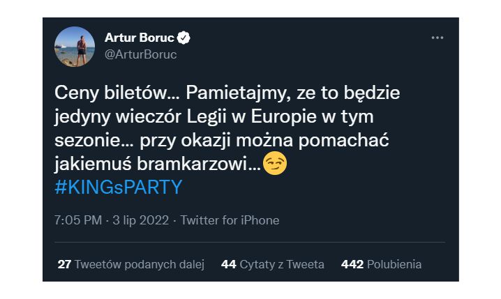 TWEET Artura Boruca przed pożegnalnym meczem...