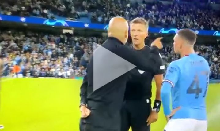 Pep Guardiola kłóci się z sędzią, dostaje żółtą kartkę i... przytula arbitra! :D [VIDEO]