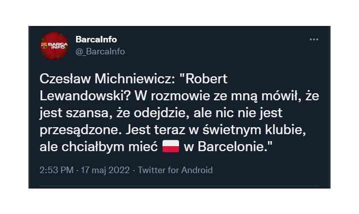 Czesław Michniewicz o transferze Lewego do Barcy...