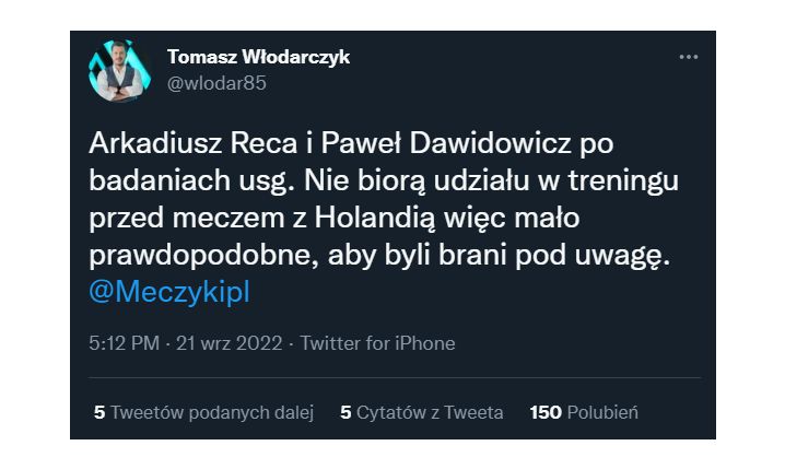 DWÓCH ZAWODNIKÓW wypada na mecz z Holandią