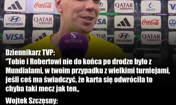 Szczęsny ŻARTUJE z Lewego po meczu z Arabią... :D