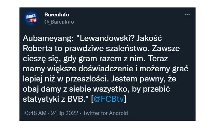 Aubameyang o Robercie Lewandowskim!