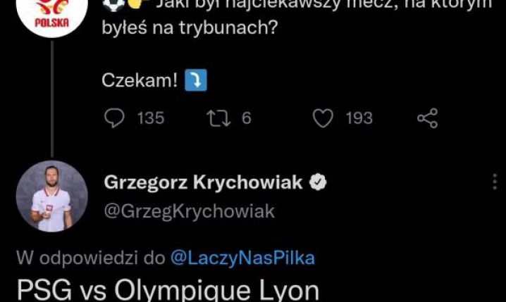 Najciekawszy mecz, na którym Krychowiak był na trybunach... :D