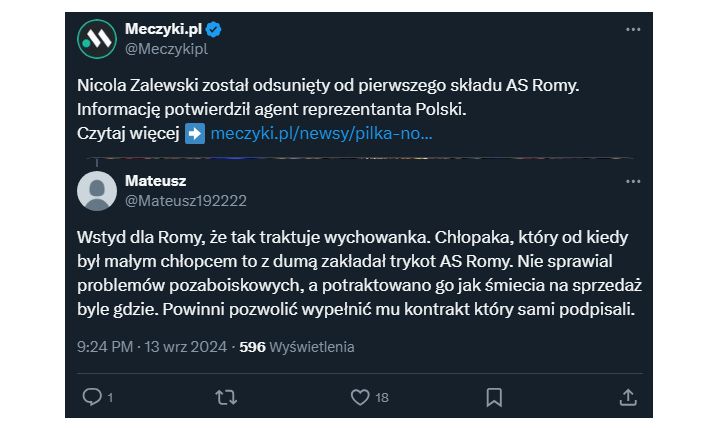 Tak AS Roma potraktowała Zalewskiego...