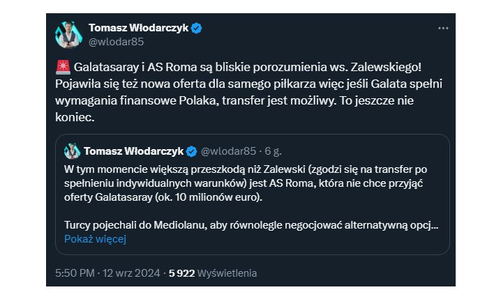 Z OSTATNIEJ CHWILI! Nowe wieści ws. transferu Zalewskiego!