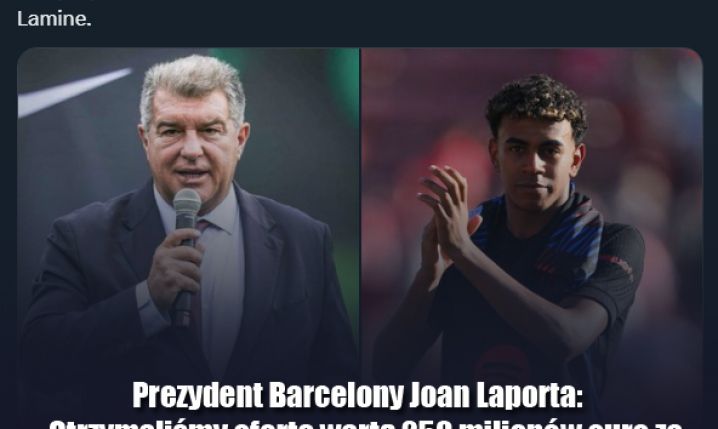 Laporta potwierdza! TAKĄ OFERTĘ otrzymała Barcelona za Yamala!