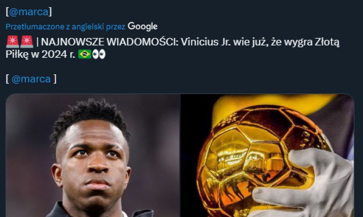 ''MARCA'': ZWYCIĘZCA ZŁOTEJ PIŁKI ZOSTAŁ JUŻ POINFORMOWANY O WYGRANEJ!