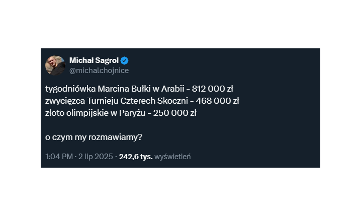 GIGANTYCZNA tygodniówka Marcina Bułki! W tydzień zarobi tyle co...