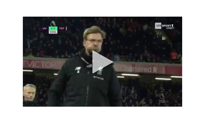 Reakcja Kloppa na wyrównującego gola Tottenhamu xD [VIDEO]