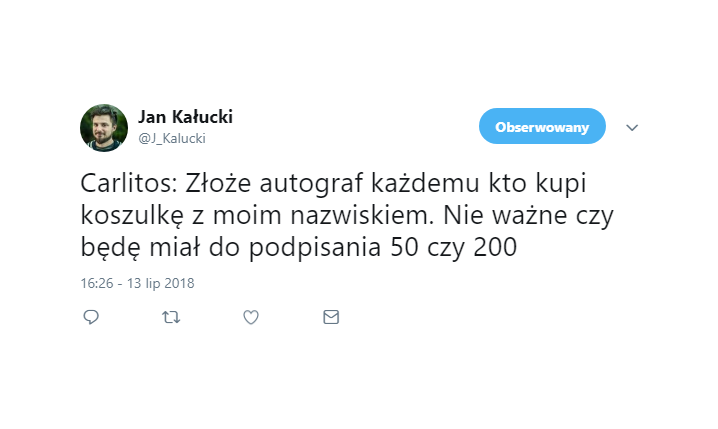 Bardzo fajna obietnica Carlitosa wobec kibiców Legii