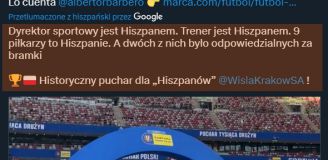 W taki sposób ''MARCA'' opisała zwycięstwo Wisły Kraków w Pucharze Polski...
