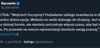 Hansi Flick nt. Wojciecha Szczęsnego! Wiemy, kiedy Polak dostanie szansę...