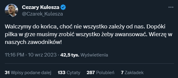 WIADOMOŚĆ Cezarego Kuleszy po meczu z Albanią!