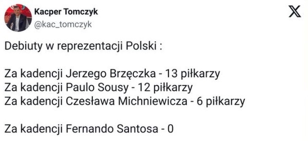 DEBIUTY zawodników u ostatnich selekcjonerów reprezentacji Polski!