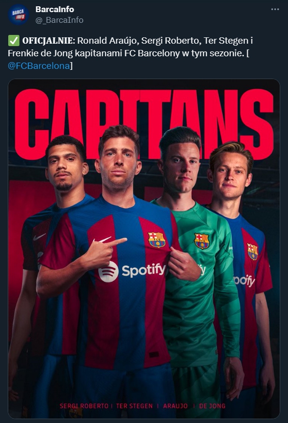 FC Barcelona OGŁOSIŁA kapitanów na przyszły sezon!