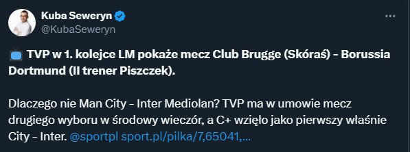 Wiadomo, który mecz LIGI MISTRZÓW pokaże TVP!