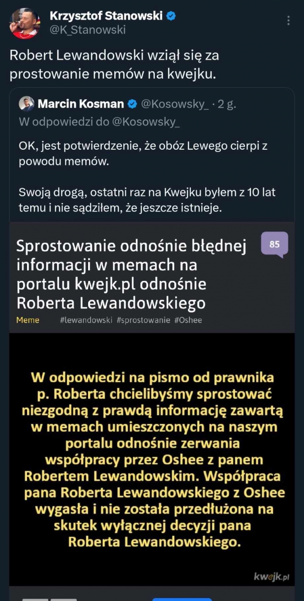 Lewandowski prostuje memy na Kwejku... :D