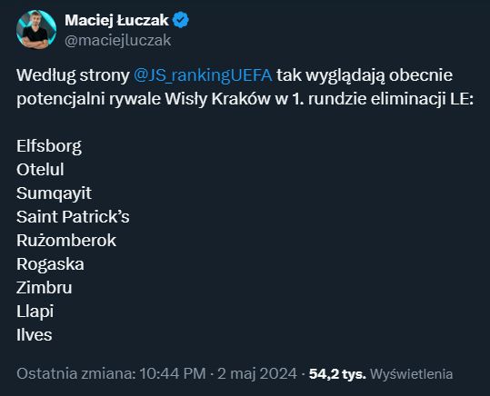 POTENCJALNI rywale Wisły Kraków w I rundzie el. do Ligi Europy!
