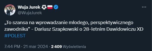HIT! Słowa Dariusza Szpakowskiego o 28-letnim Dawidowiczu... xD