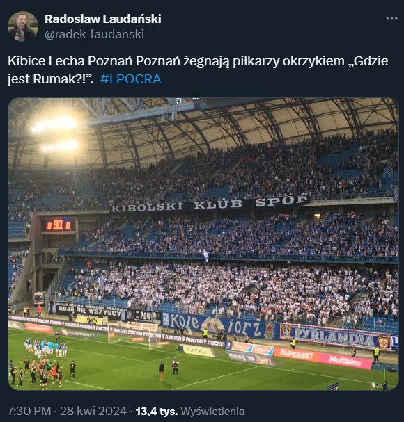 OKRZYKI kibiców Lecha Poznań po meczu...