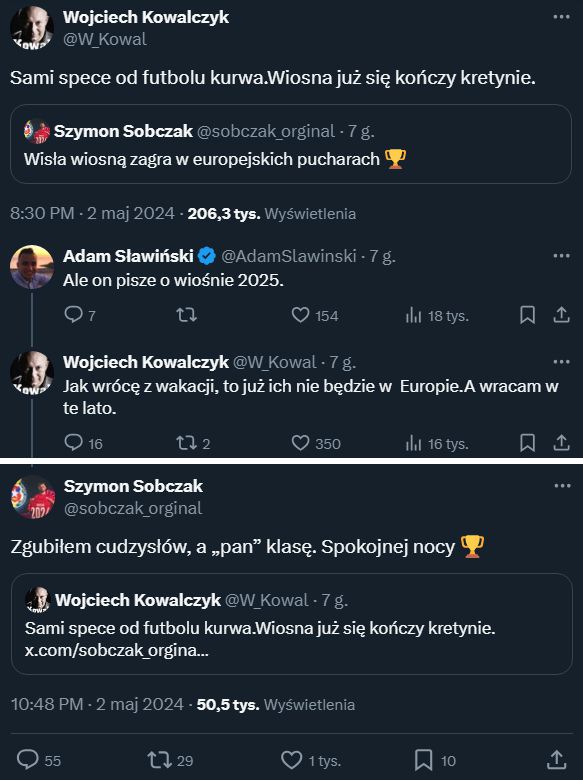 ''SPIĘCIE'' Wojciecha Kowalczyka z zawodnikiem Wisły Kraków...