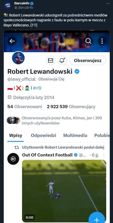 TAKI WPIS udostępnił Robert Lewandowski w mediach społecznościowych...