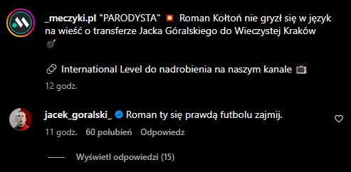 ODPOWIEDŹ Jacka Góralskiego na słowa Romana Kołtonia!