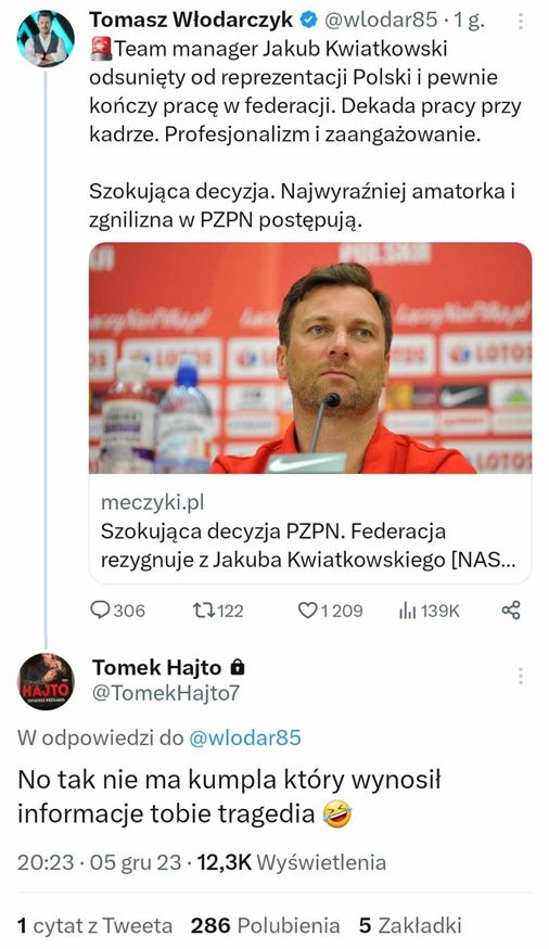 MOCNY KOMENTARZ Tomasza Hajto do Tomasza Włodarczyka!