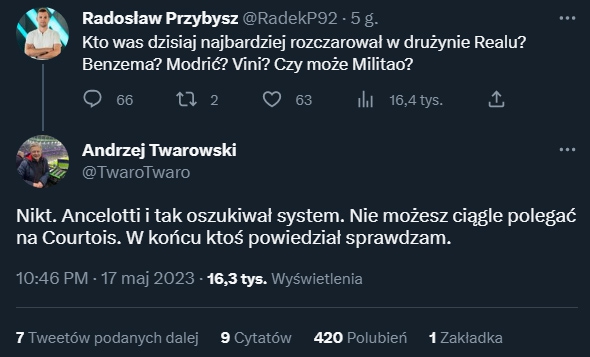 ODPOWIEDŹ Andrzeja Twarowskiego na pytanie, kto najbardziej rozczarował w Realu!