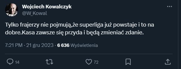 Wojciech Kowalczyk nt. powstania Superligi!