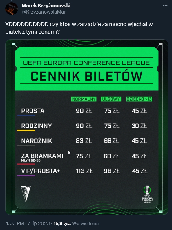 CENNIK biletów Pogoni Szczecin na eliminacje do Ligi Konferencji!