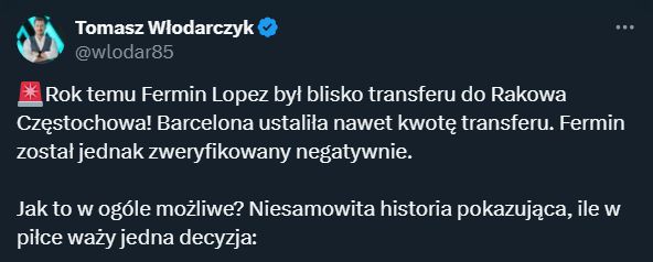 HlT! Raków rok temu mógł kupić młody talent Barcelony za grosze!!!