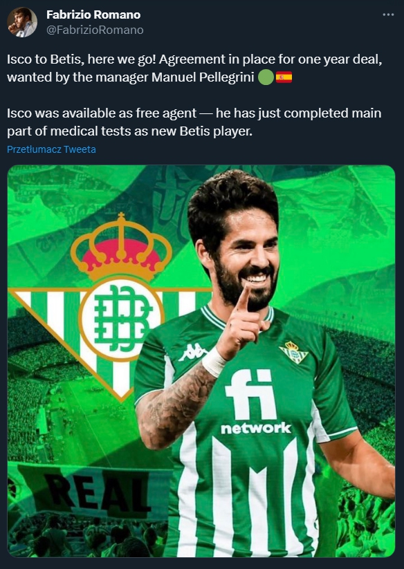 HERE WE GO! NOWY KLUB ISCO!