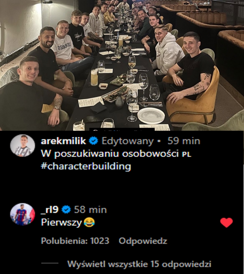 WPIS Arka Milika na Instagramie i... odpowiedź Lewandowskiego! :D