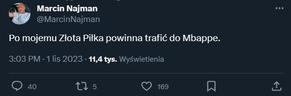 Marcin Najman o tym, do kogo powinna trafić Złota Piłka!