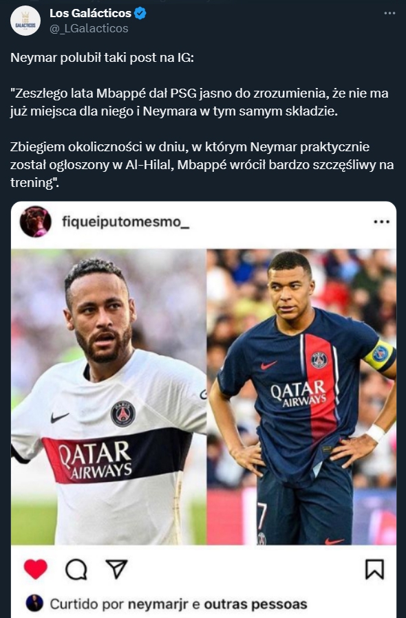 HIT! TAKI POST polajkował Neymar na Instagramie!