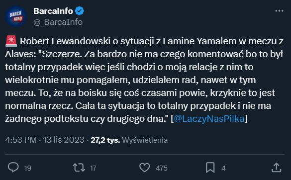 Lewandowski ZABRAŁ GŁOS ws. sytuacji z Yamalem!