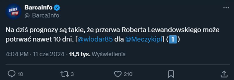 TYLE DNI ma pauzować Robert Lewandowski!