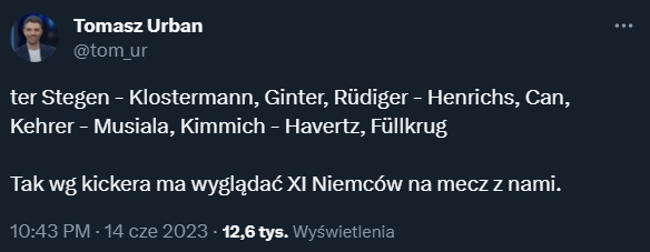 Tak ma wyglądać XI NIEMCÓW na mecz z Polską!