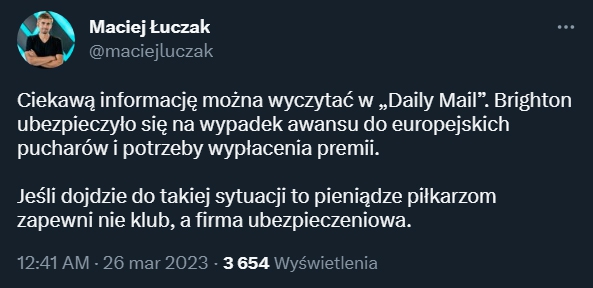 HIT! Tak Brighton się ubezpieczyło na wypadek awansu do europejskich pucharów!