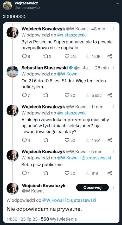 ''POGAWĘDKA'' Sebastiana Staszewskiego z Kowalem na Twitterze... :D